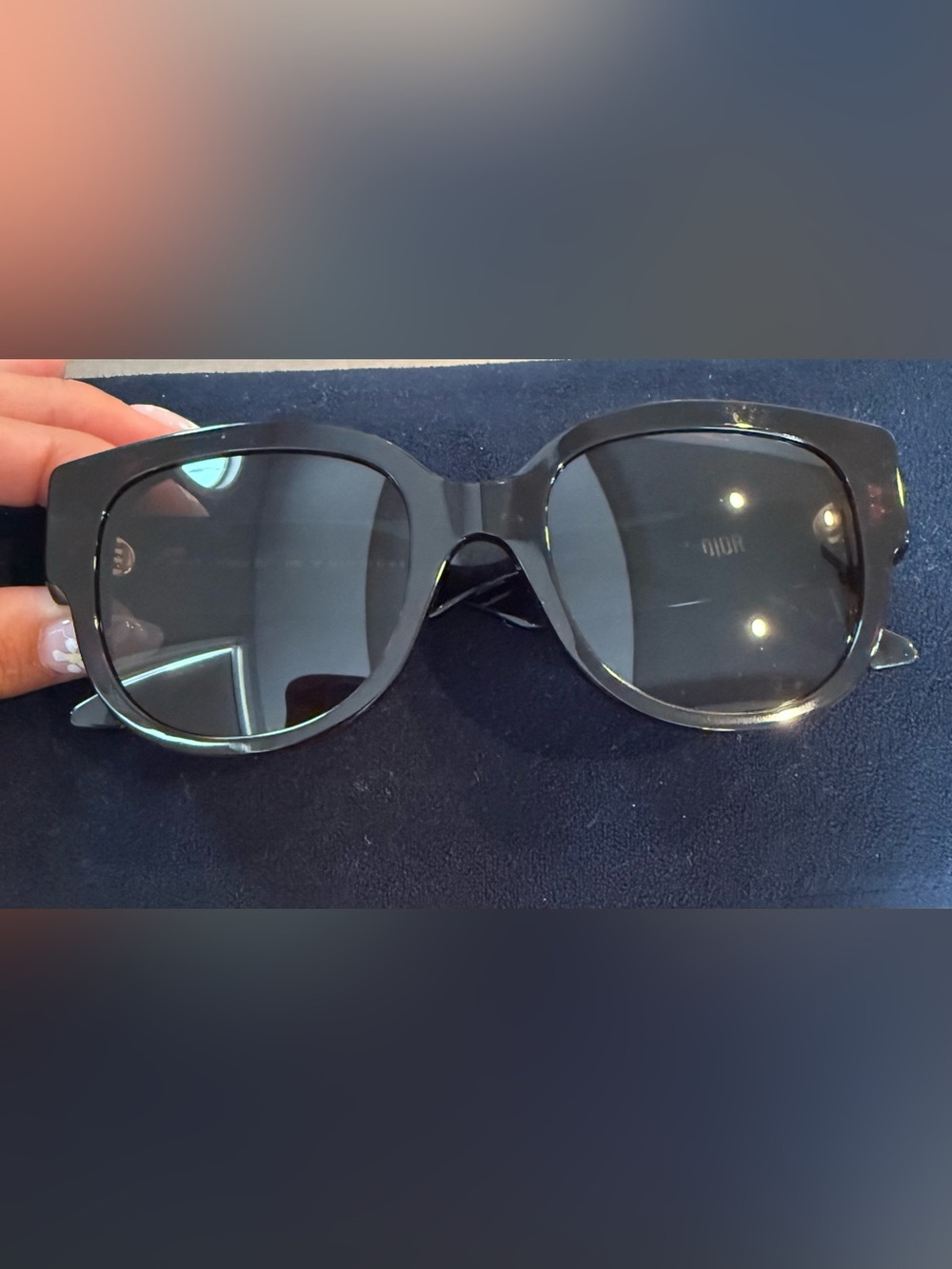Dior Black Sunglasses with White Logo Arms - Picture 2 of 4